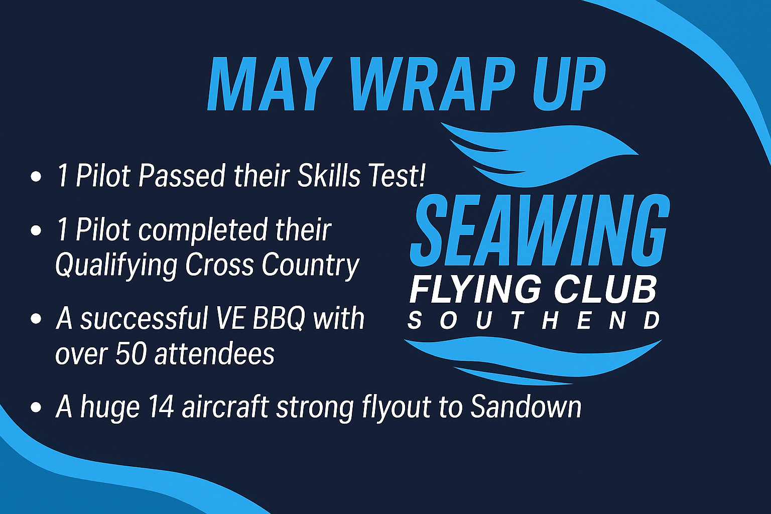 Read more about the article May Wrap Up – Progress, Community & Sky-High Adventures at Seawing Flying Club Southend!